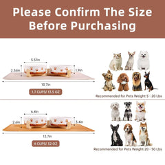 XRBEOU bowls on a non-slip mat keep floors clean during lively meals