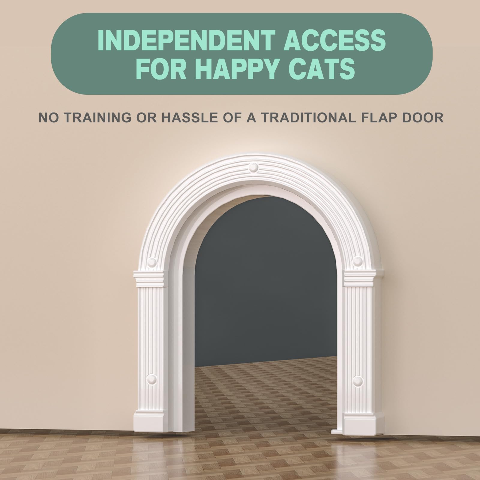 XREY cat door flush-mount design keeps doors looking clean.