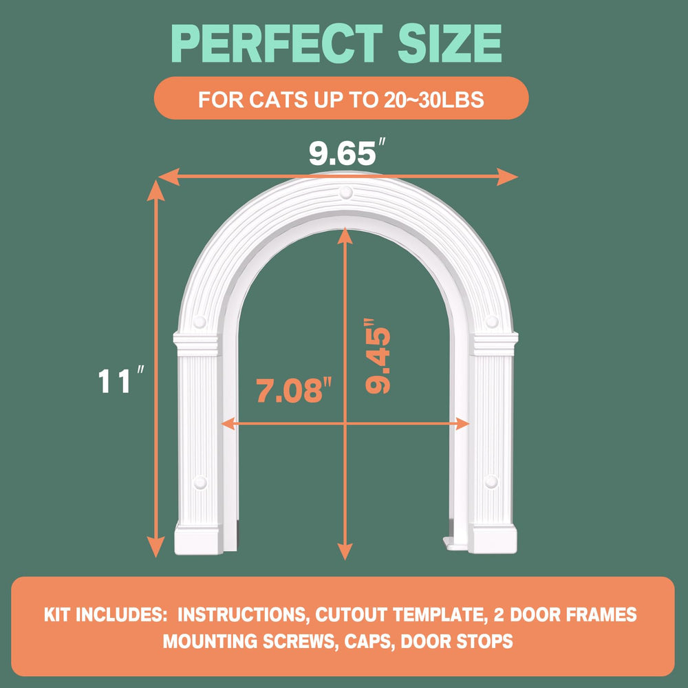 XREY cat door install-template guides mounting on standard doors.