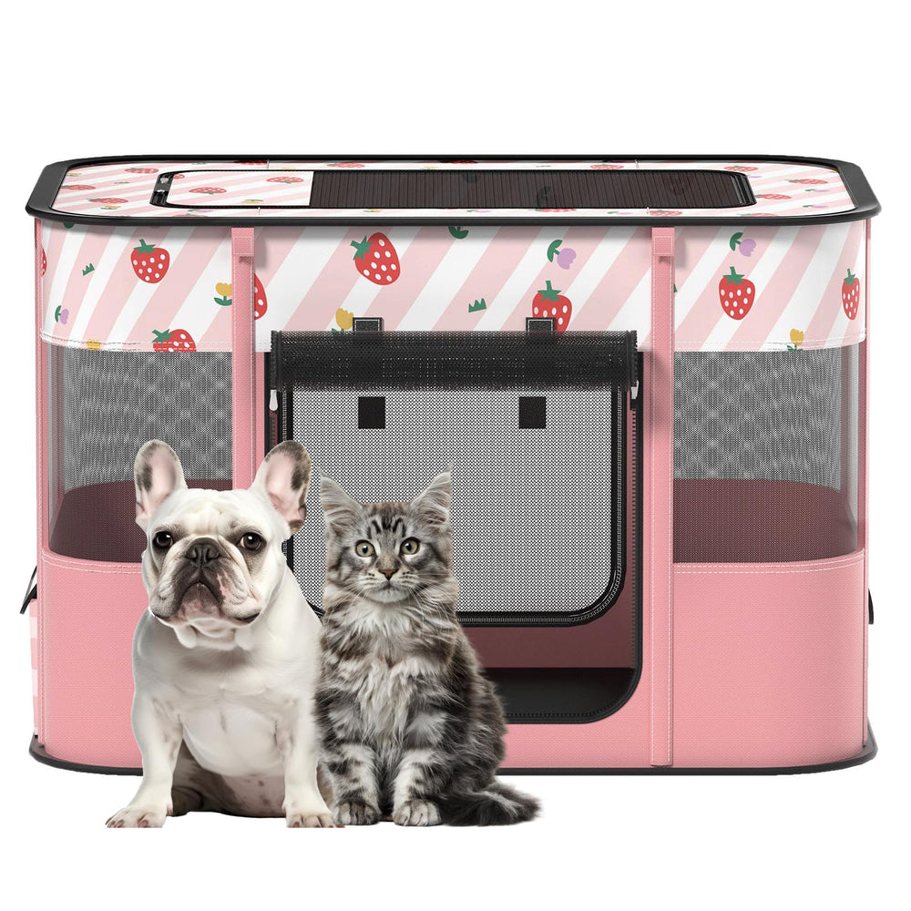 XRG dog and cat pop play pen pink with large space for safe indoor play