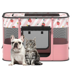 XRG dog and cat pop play pen pink with large space for safe indoor play