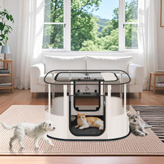 XRG Play Pen shows breathable mesh for airflow and clear visibility.