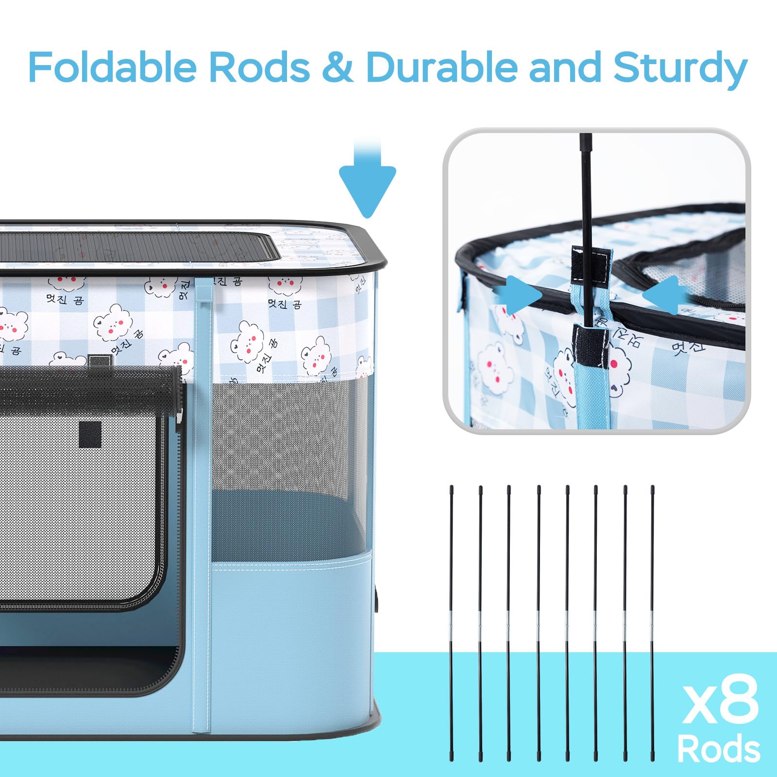 XRG portable pet playpen blue available in three colors for style