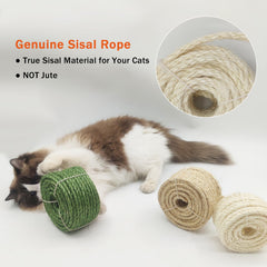 XRzitky DIY wrap sisal rope on cat scratcher in black for quick refresh