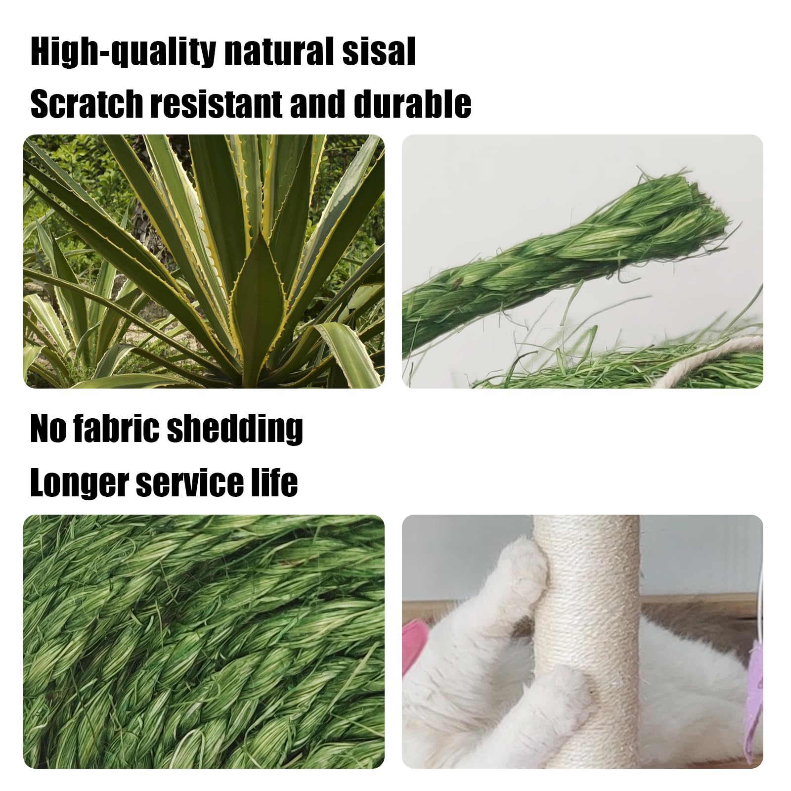 XRzitky heavy-duty 1/4in sisal rope, fits most cat posts