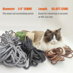 XRzitky sisal rope replacement for cat posts in black, easy DIY repair
