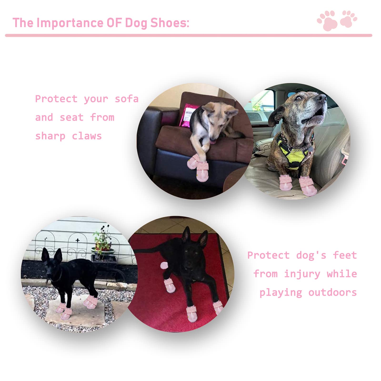 XSY&G Dog Boots protect paws from hot pavement and sharp stones.