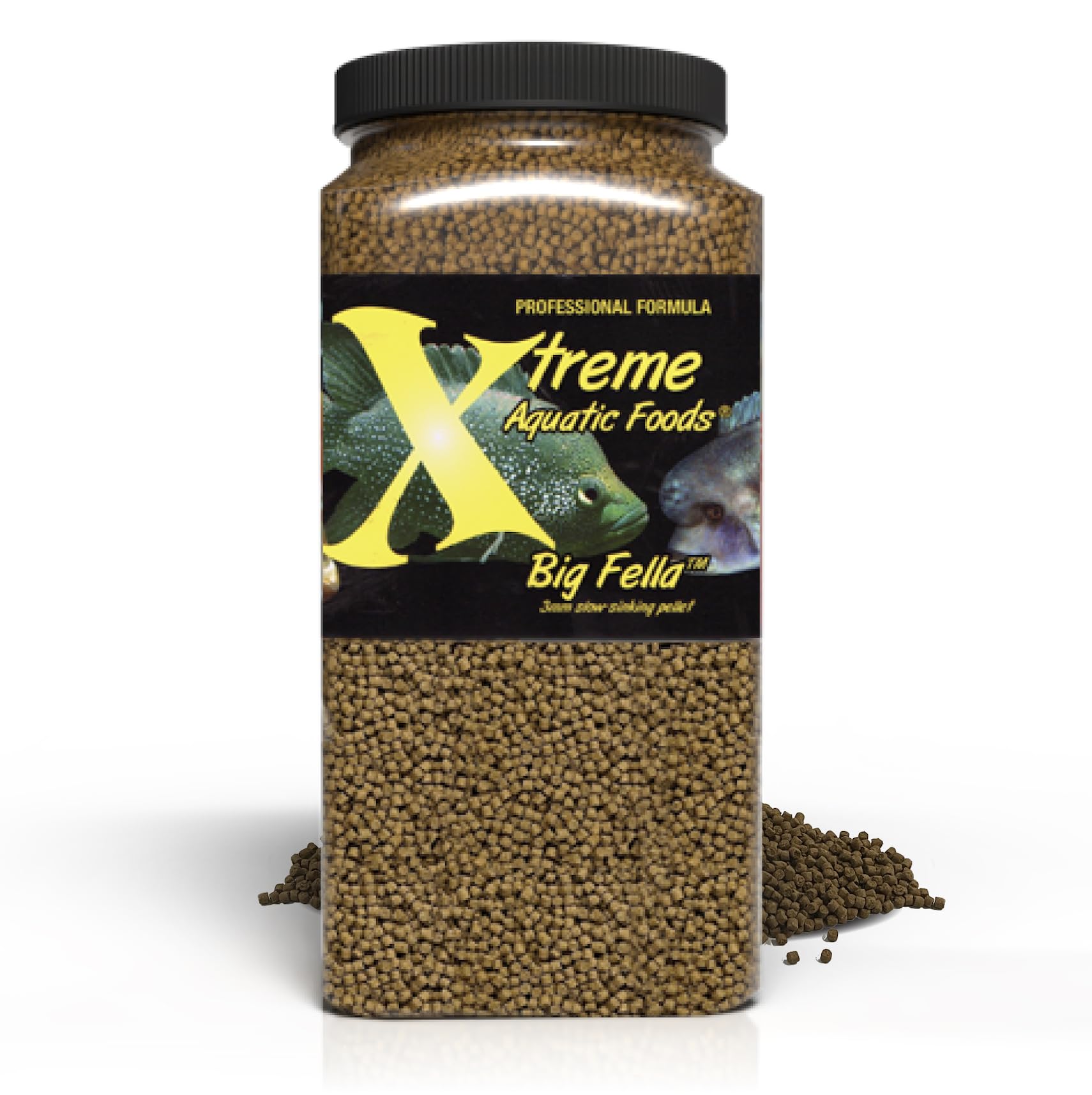 XTreme Aquatic Foods Big Fella 3mm pellets pack shot for large-fish nutrition