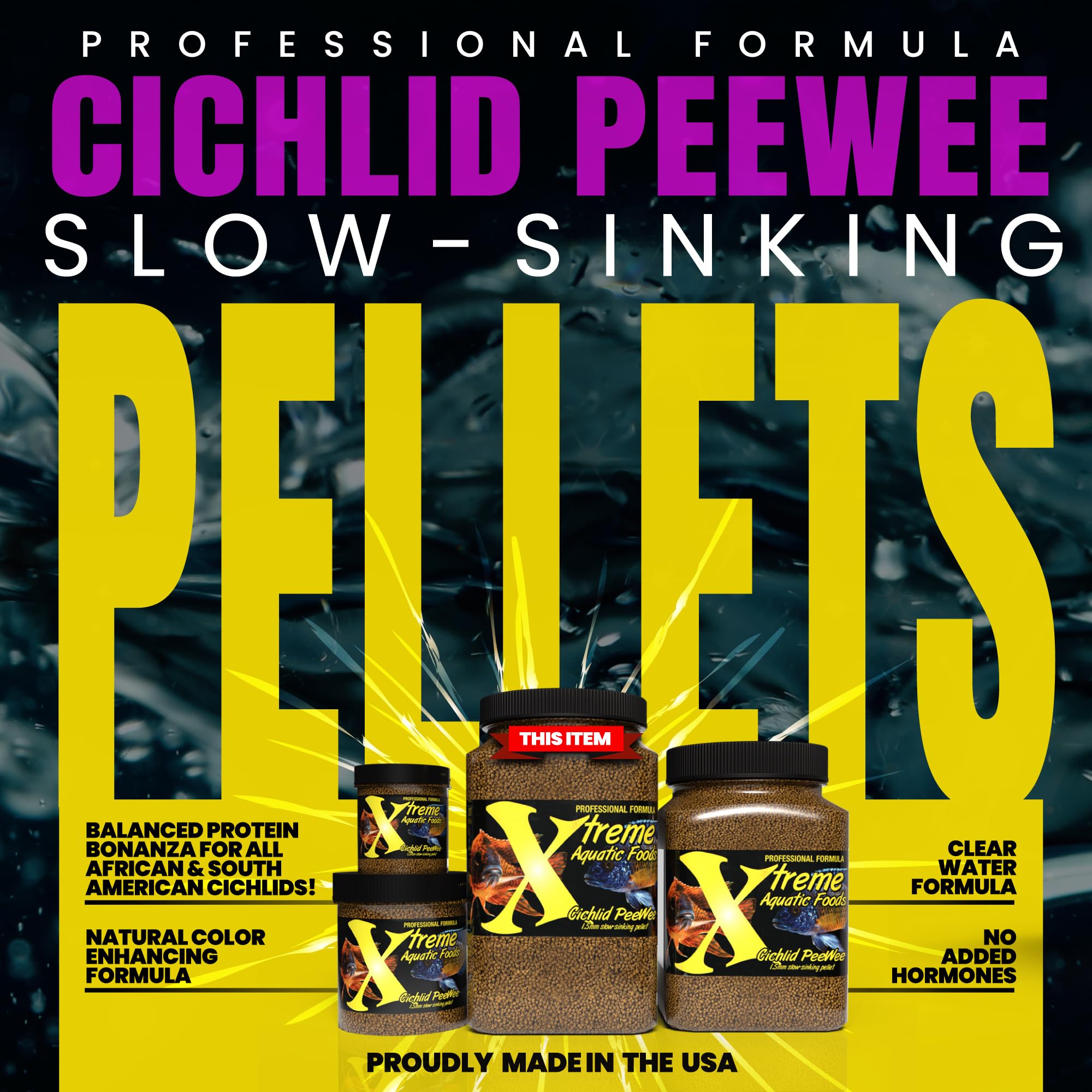 Xtreme Cichlid PeeWee pellets bottle ready-to-use for steady feeding