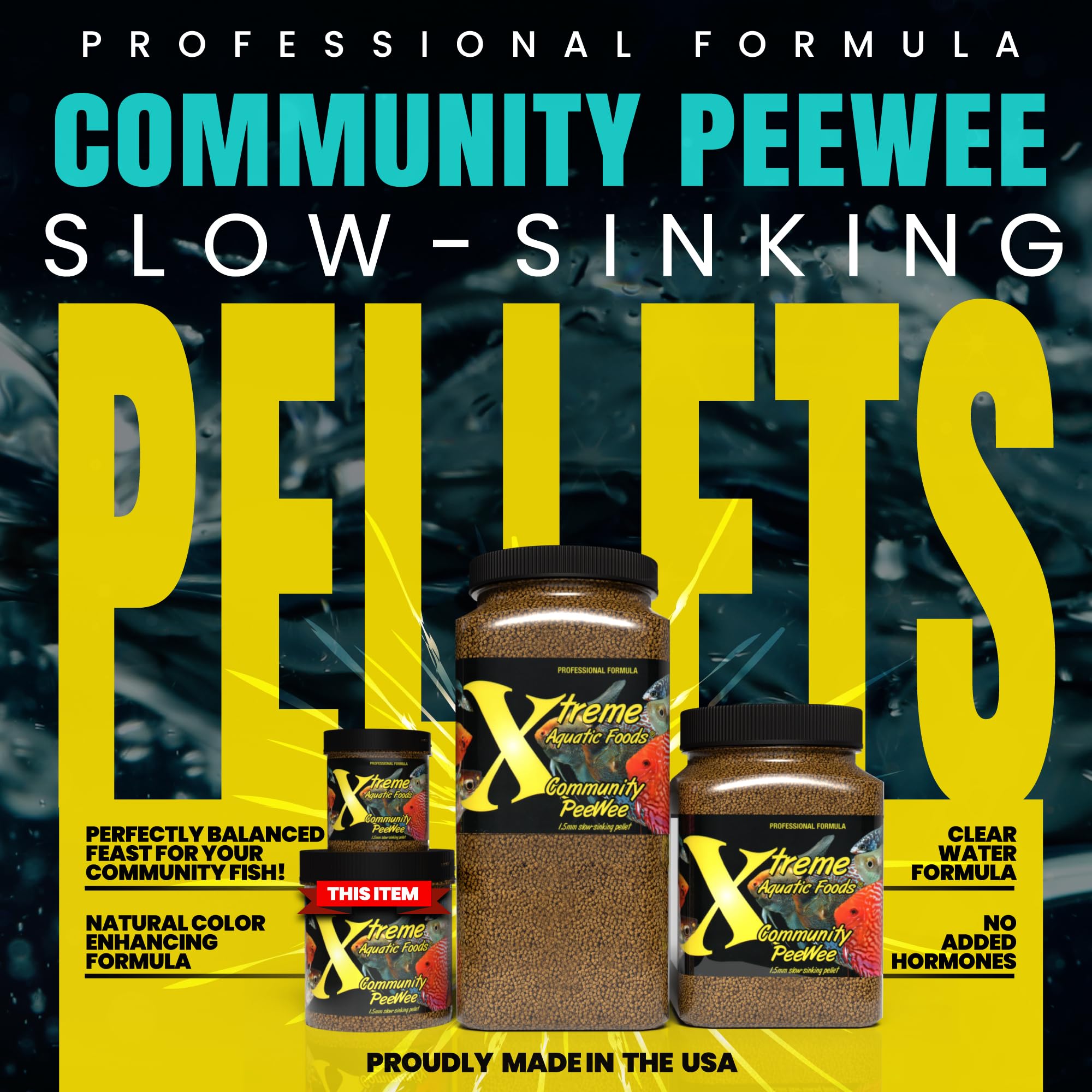 Xtreme PeeWee 1.5mm pellets slowly sink for community tanks