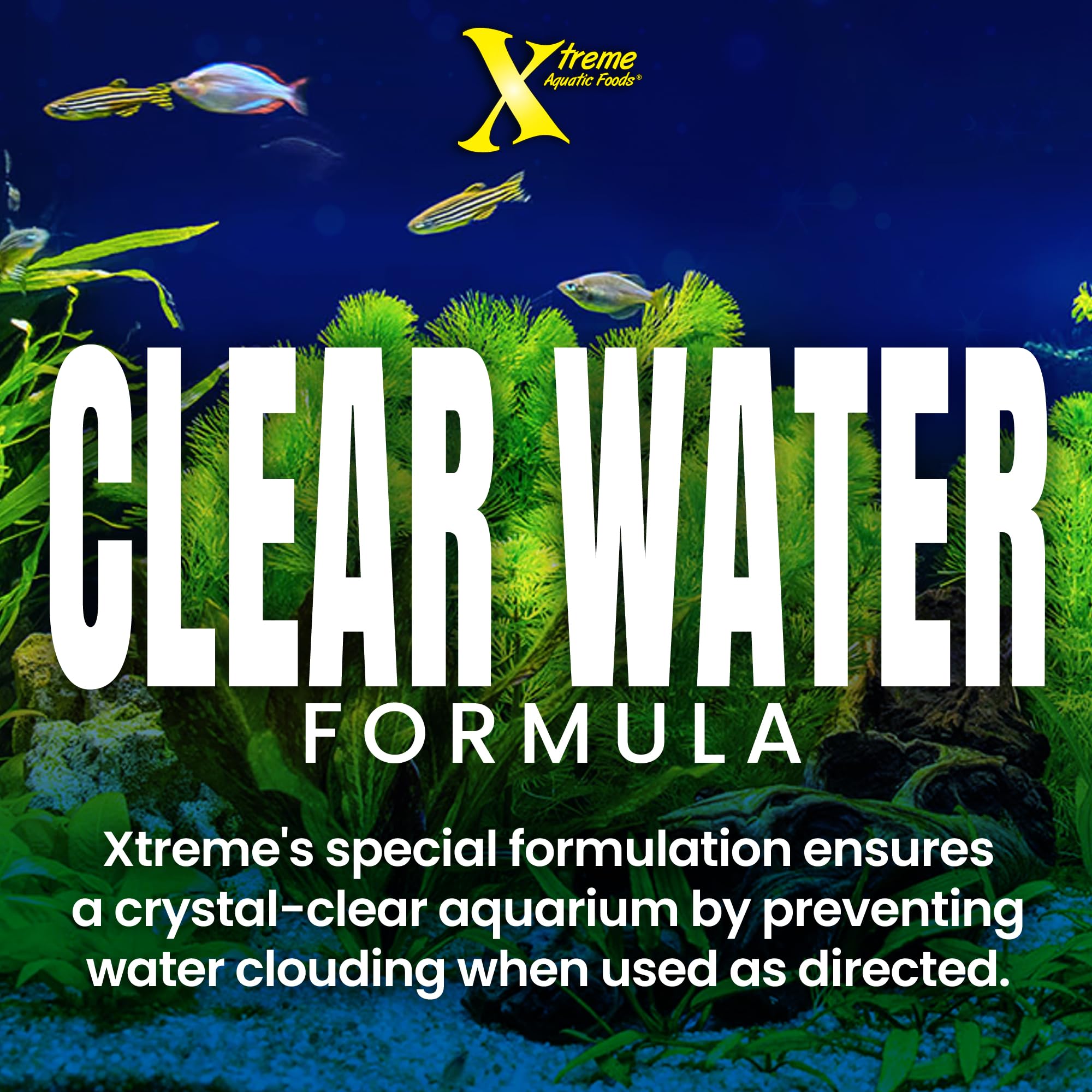 Healthy community tank with lively fish fed Xtreme Krill Flakes.
