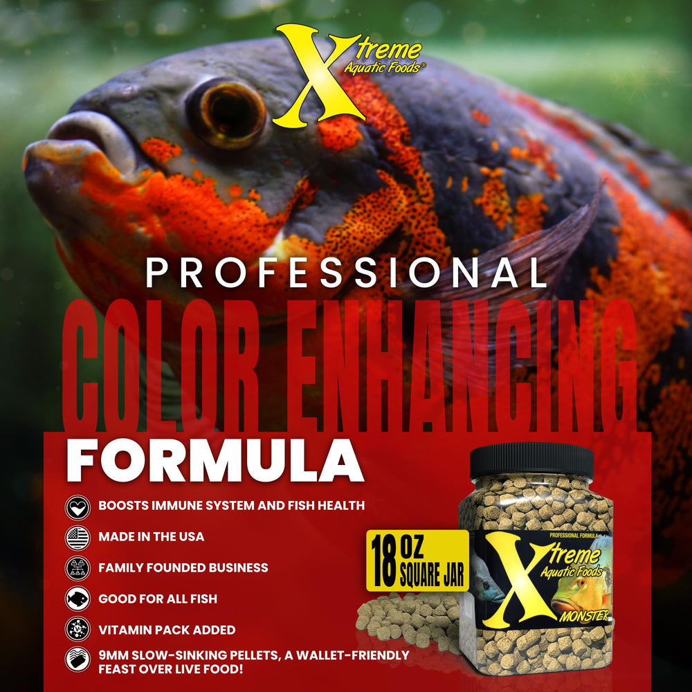 Xtreme Monster 9.0mm pellets with premium marine proteins and spirulina