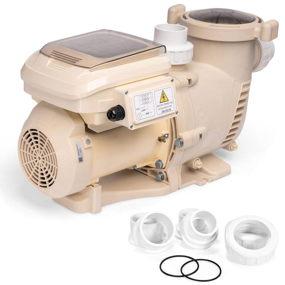 XtremepowerUS pool pump side profile highlighting quiet operation and reliable flow