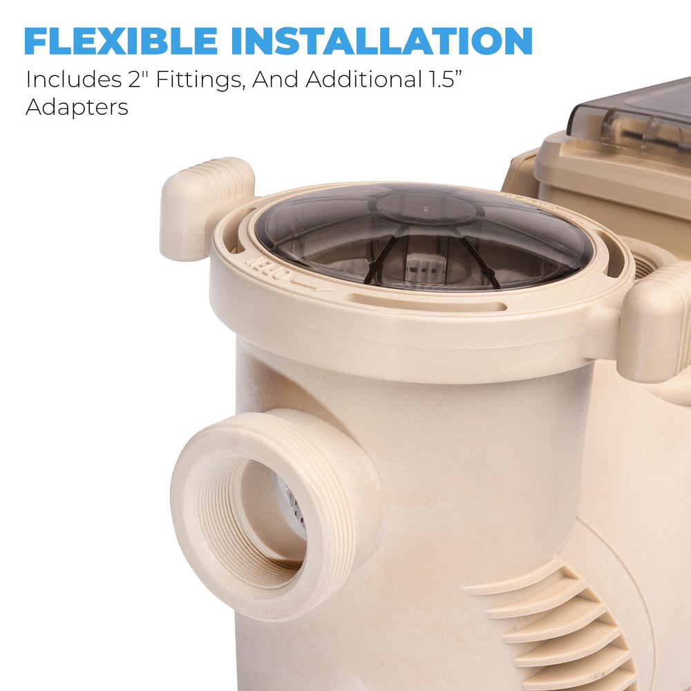 XtremepowerUS control panel on in-ground pump for programmable filtration speeds