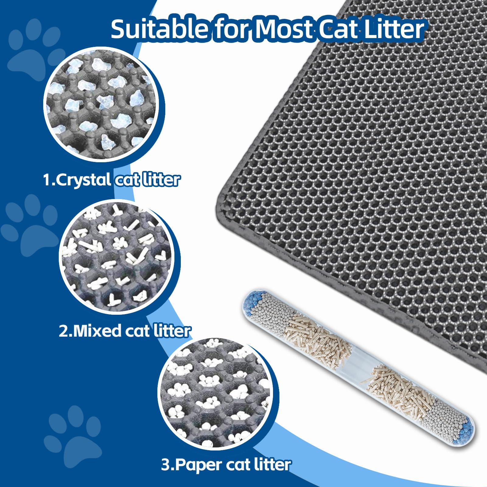 Xuanyaente XL cat litter mat easy-clean design simplifies maintenance.