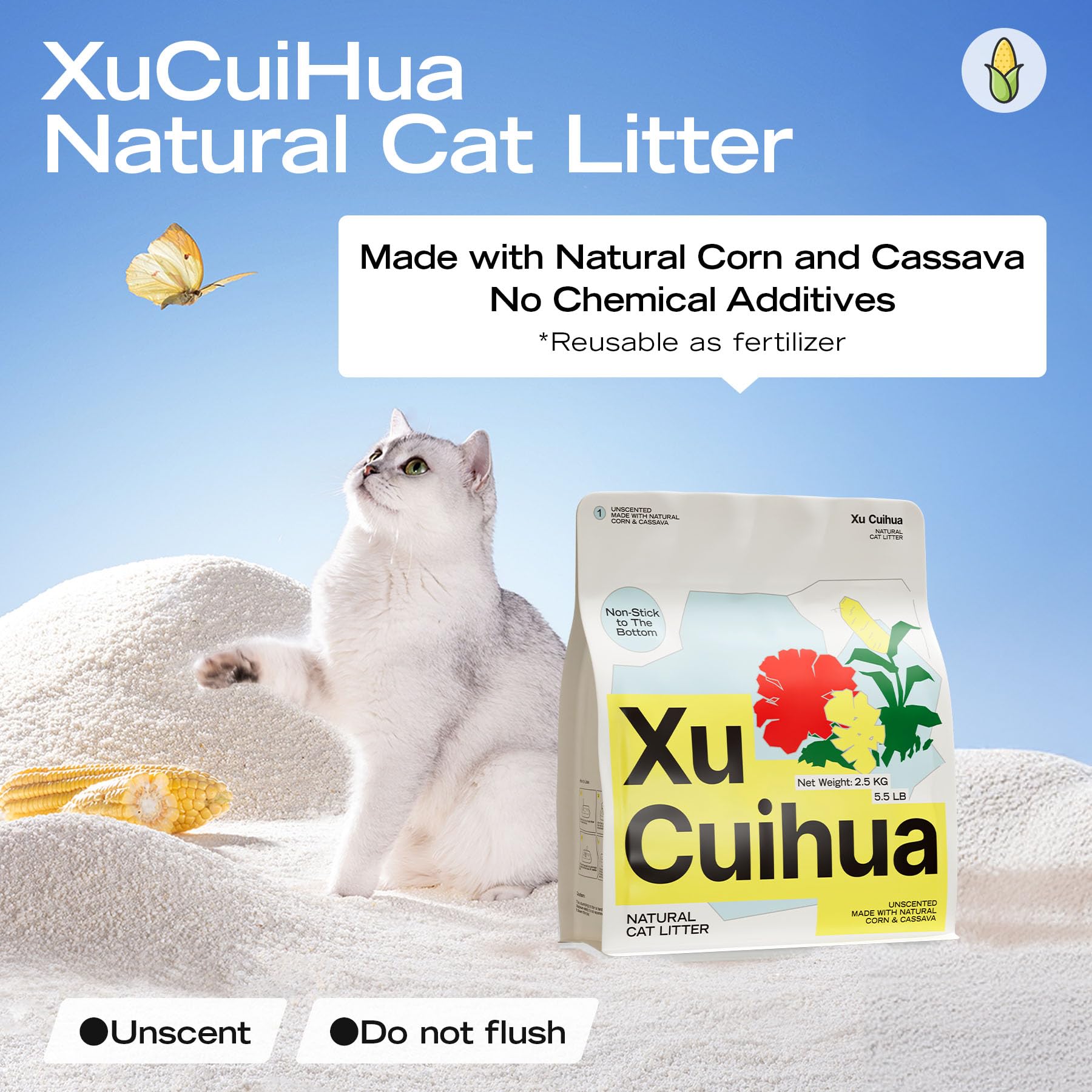 Paw-friendly XuCuiHua granules image emphasizing gentle texture for cats