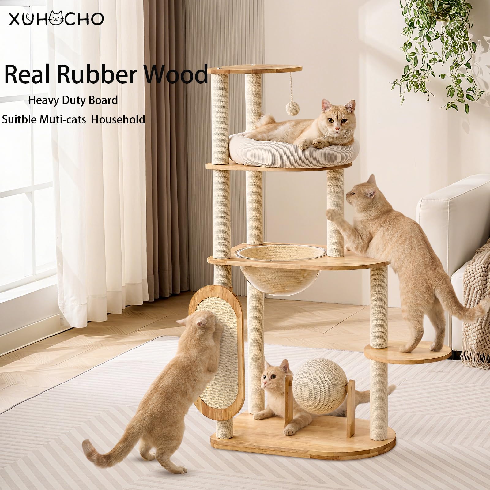 Xuhocho Modern Cat Tree space capsule offering a cozy retreat for cats