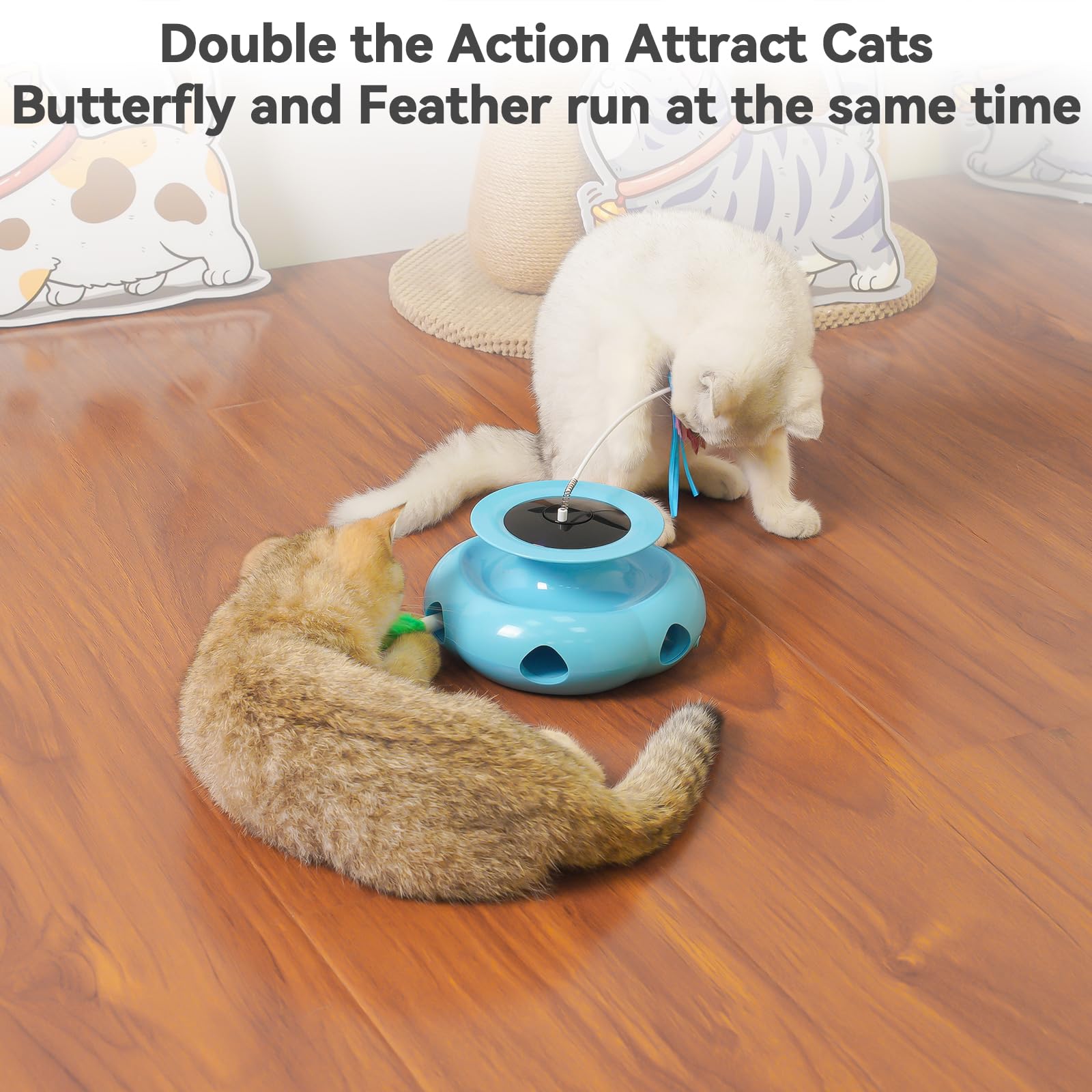 Xuyub 3in1 cat toy mole whack promotes instinctive chasing.