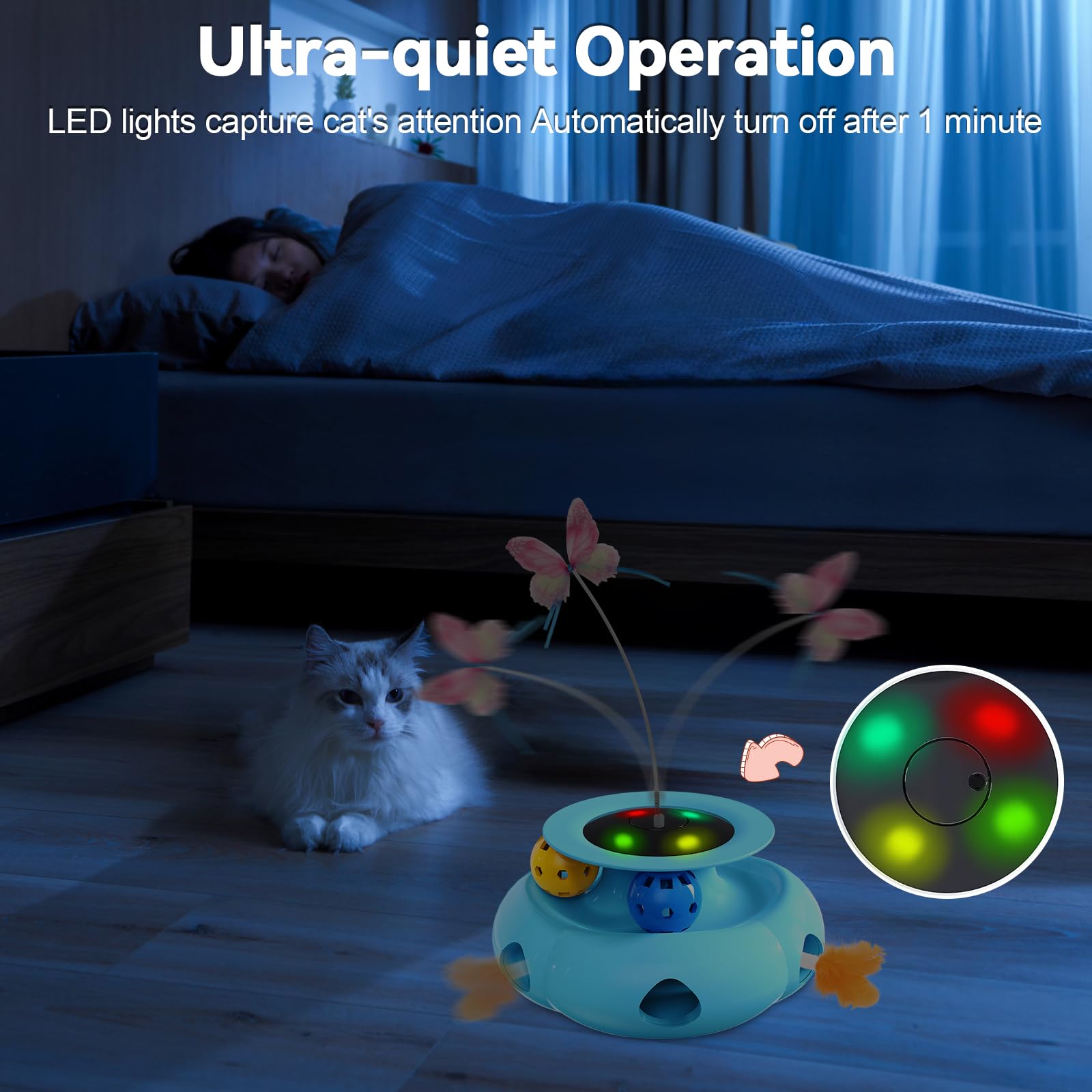 Xuyub ABS shell ensures safe, durable construction for curious cats.