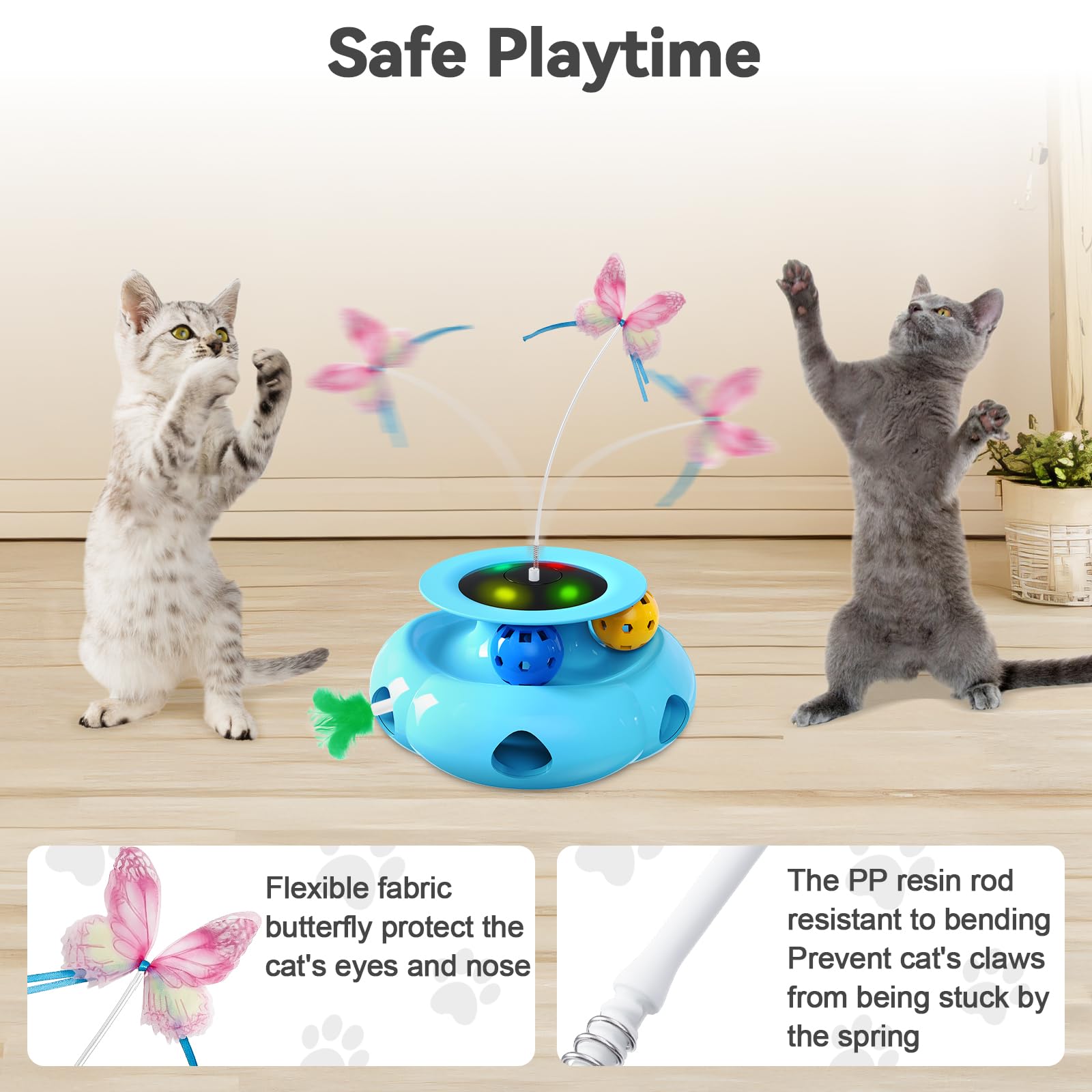Xuyub USB rechargeable power for longer, interruption-free play sessions.