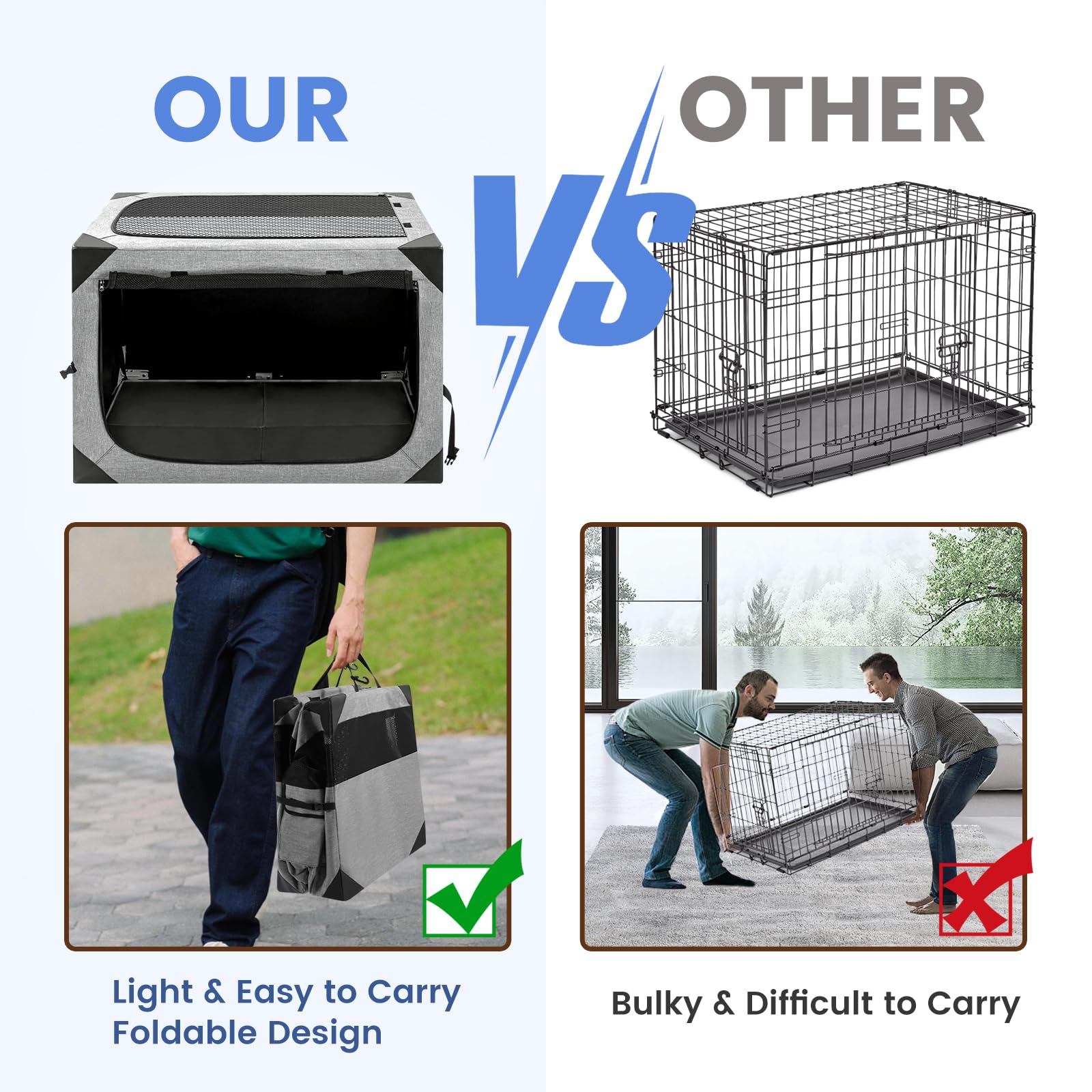 XVISHX breathable mesh dog crate ensures airflow and comfort during use.