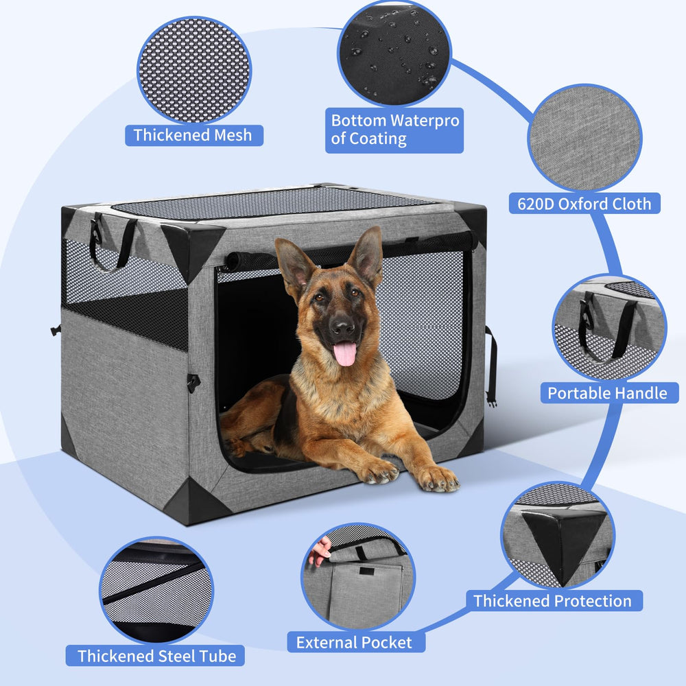 XVISHX easy-assembly dog crate requires no tools for quick setup.
