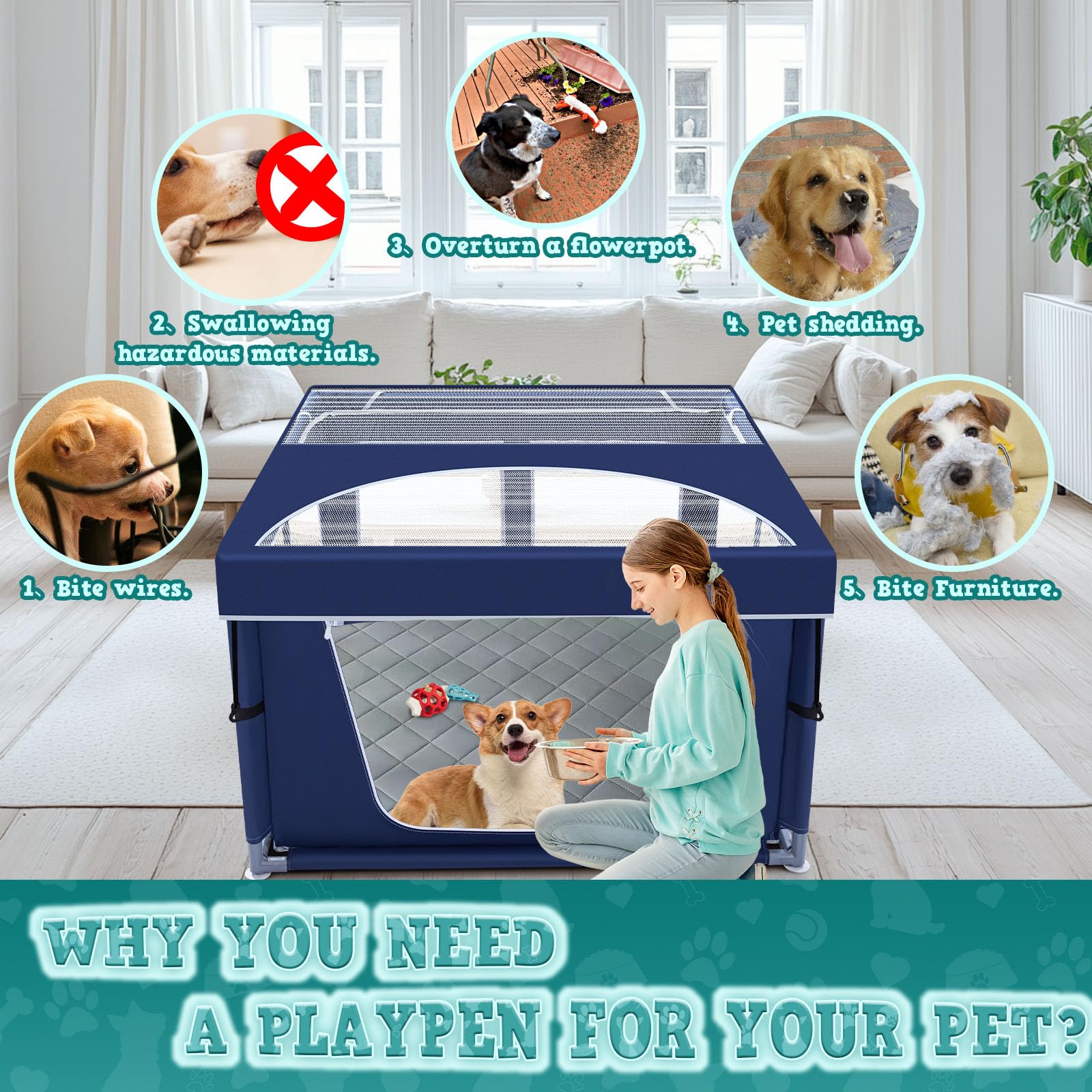 XVISHX playpen assembly showing tool-free setup