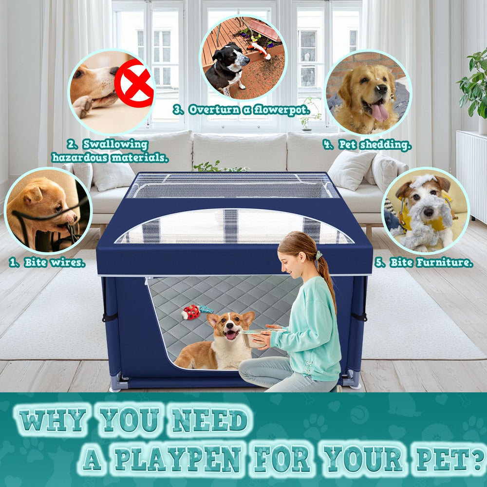 XVISHX playpen assembly showing tool-free setup
