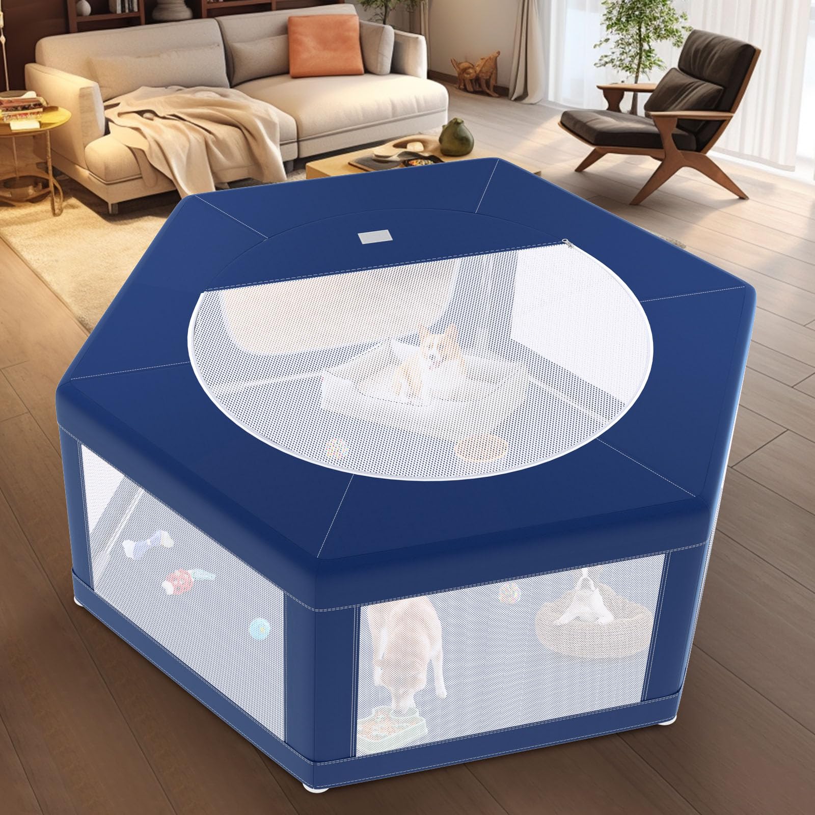 XVISHX spacious 45x45 inch setup creates a safe living area.