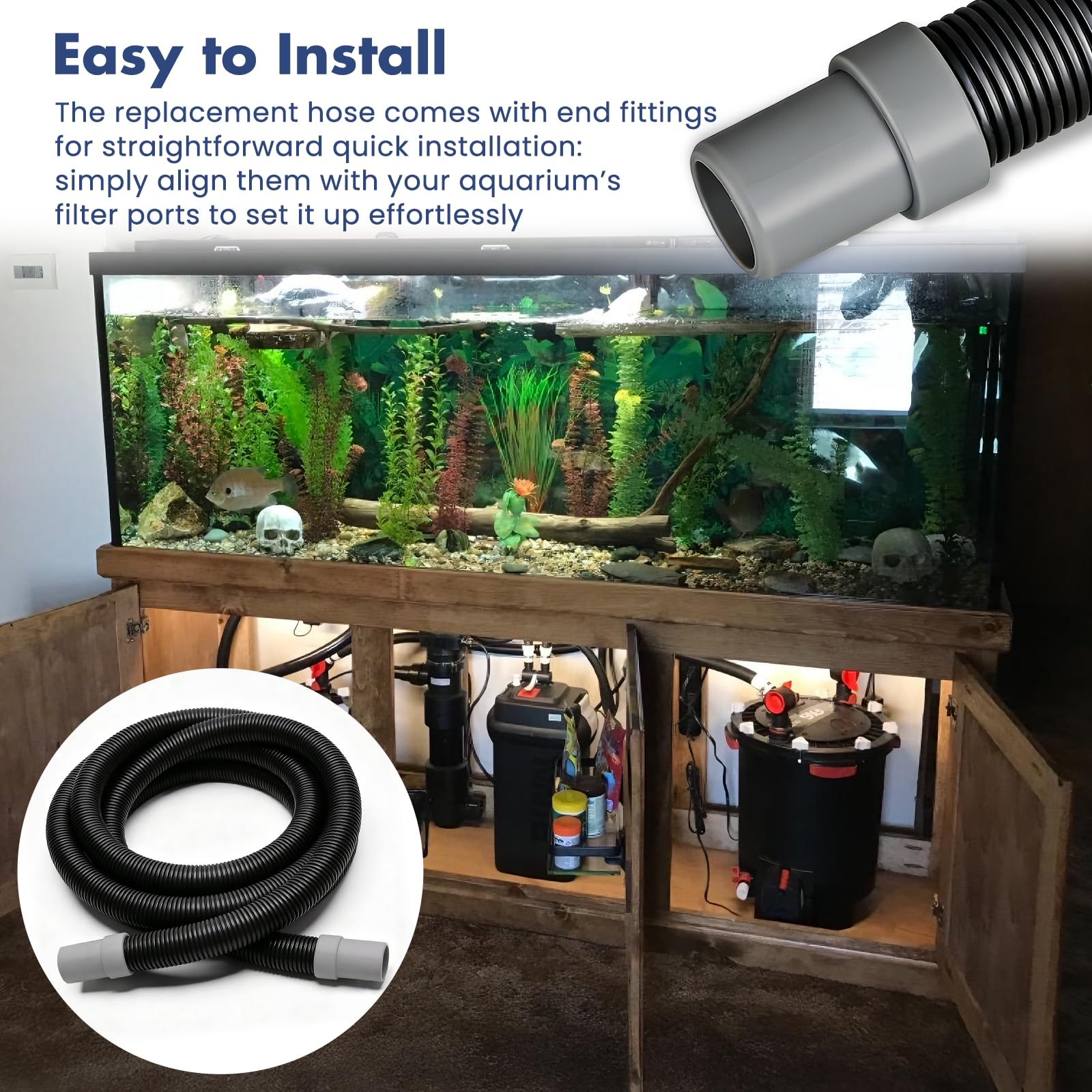 XwaYexa A20015 installation end fittings aligned with filter ports for easy setup.