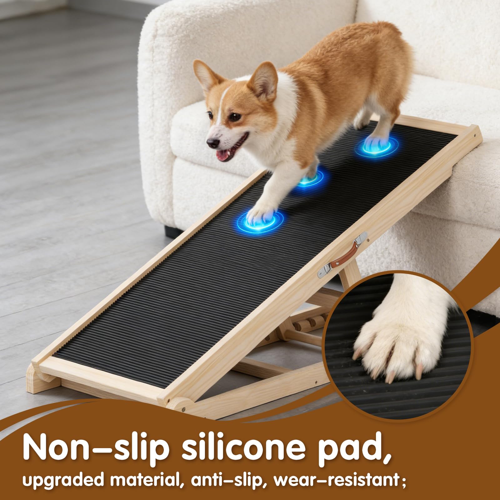 X XBEN wooden ramp folded flat for compact storage