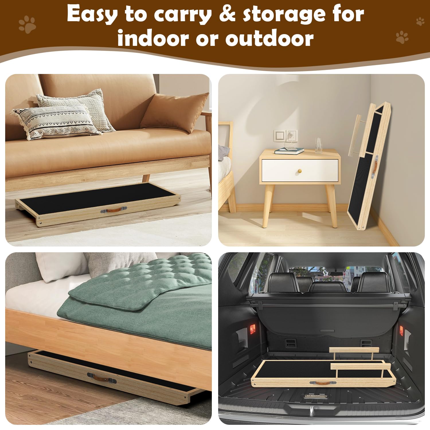 XXBEN foldable ramp stores flat for easy portability and storage