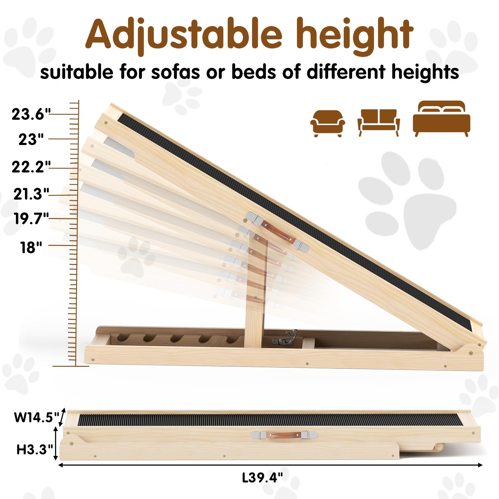 X XBEN ramp with rubber mat for high-friction grip