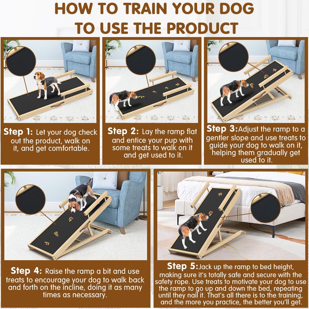 XXBEN Solid wooden frame supports up to 250 pounds for large dogs.