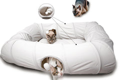 XxingSheep cat tunnel bed with four openings promotes playful entry and exploration