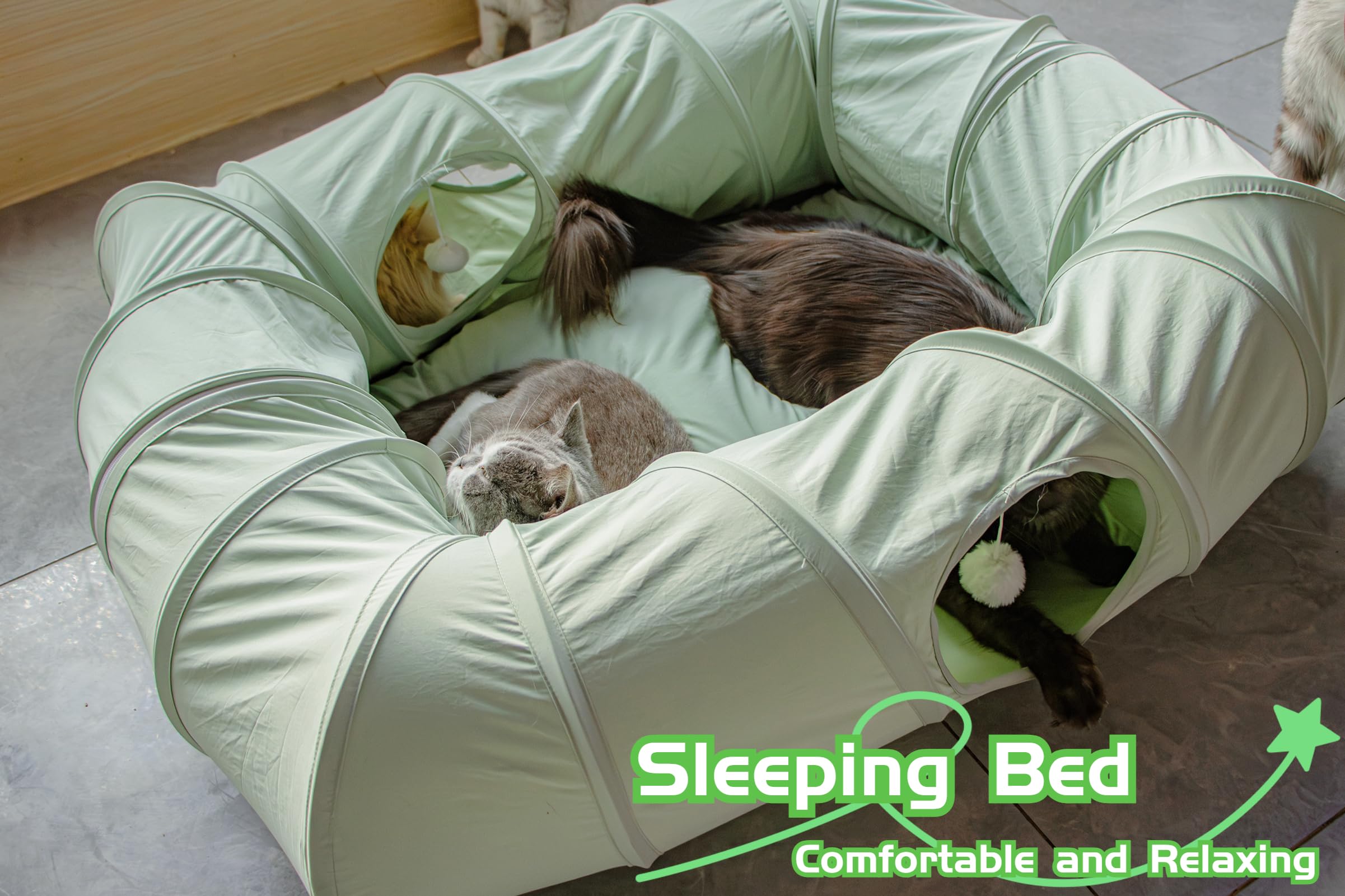 XxingSheep cat tunnel center mat – extra comfort during naps