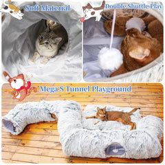 XxingSheep multi-cat tunnel encourages shared space and private hideaways.