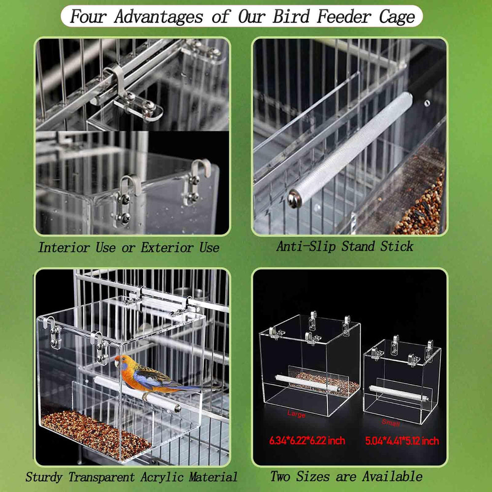 Xxmbbjy No Mess Bird Feeder transparent acrylic body for visibility