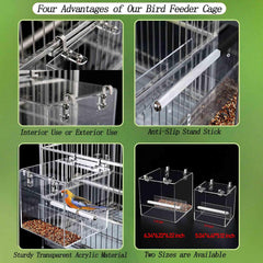 Xxmbbjy No Mess Bird Feeder transparent acrylic body for visibility