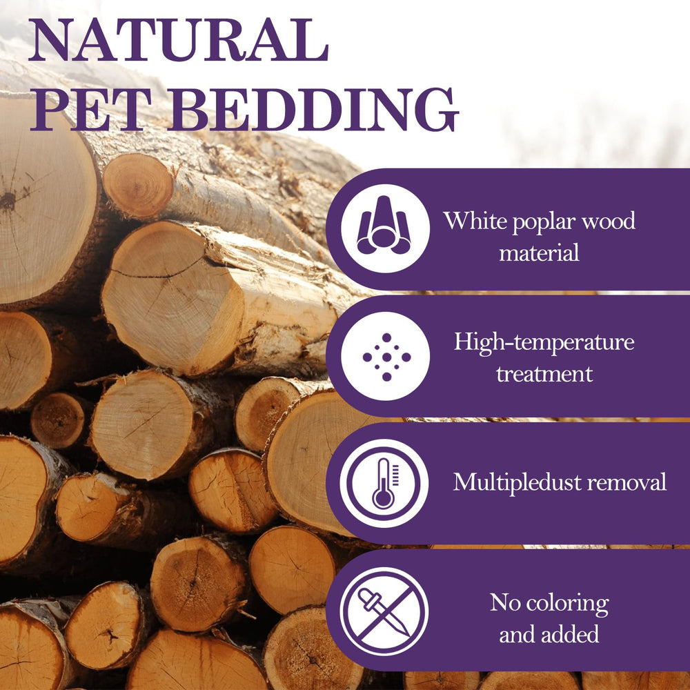 XXYOUPIN absorbent wood shavings in cage for quicker moisture control and odor reduction.