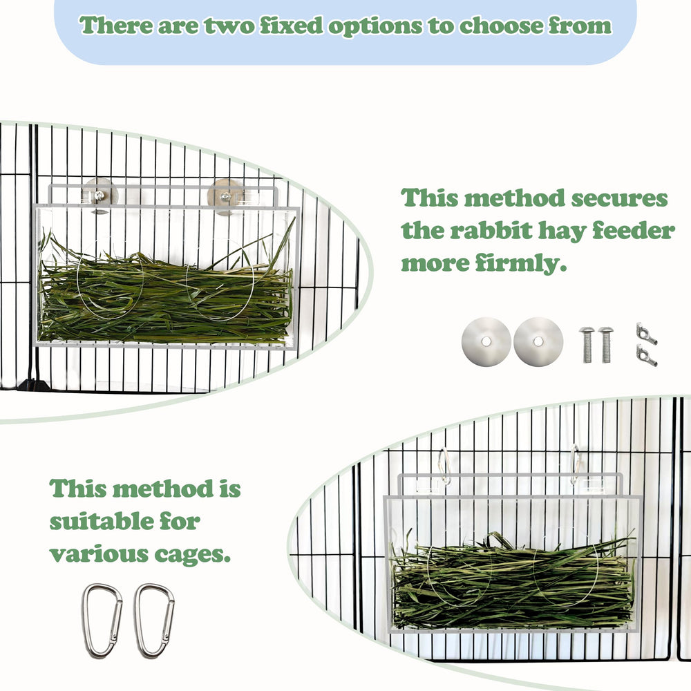 Xymoso acrylic hay rack with secure lid designed for clean feeding