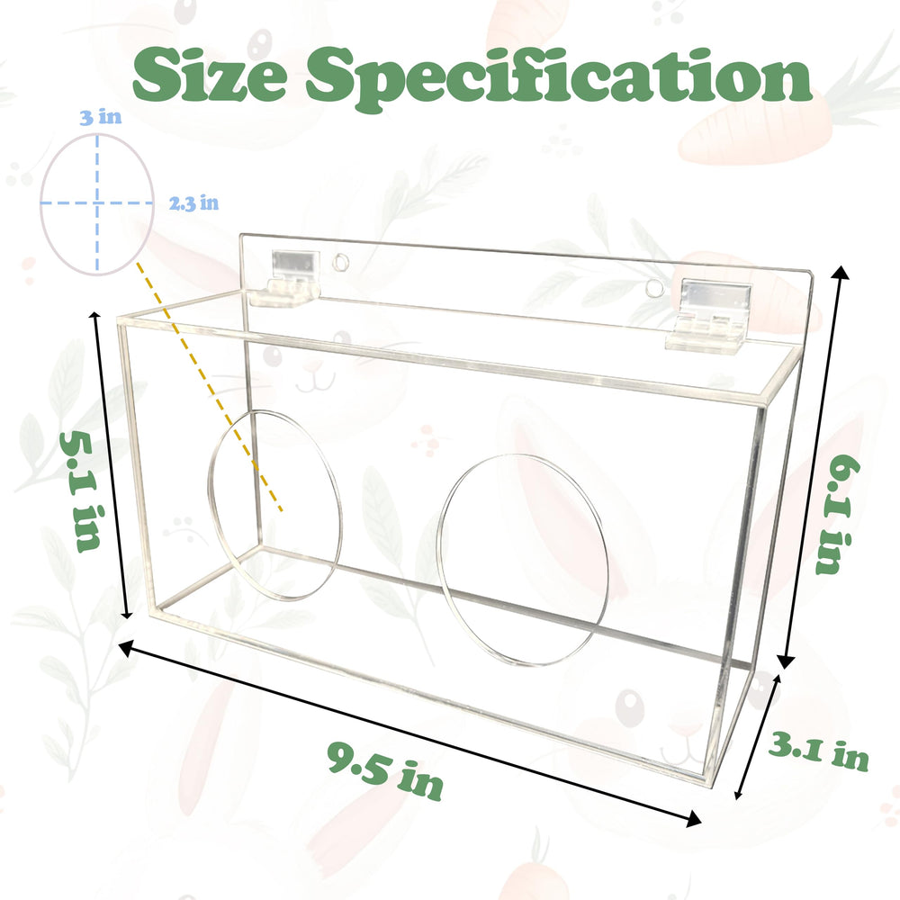 Xymoso acrylic rabbit hay feeder in cage demonstrates easy access and neat setup