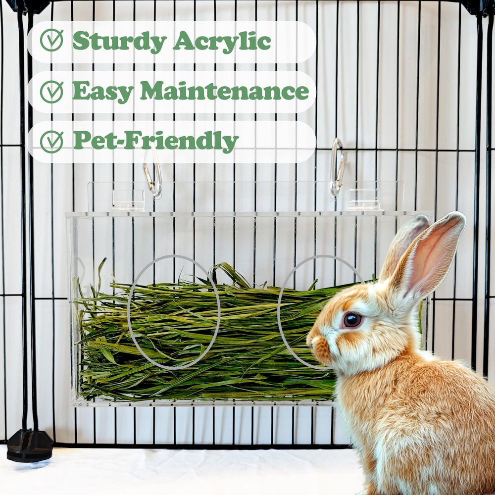 Xymoso guinea pig hay feeder accessory fits compact cages