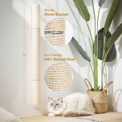 xympo 34-inch sisal scratching post close-up showing durable natural fibers