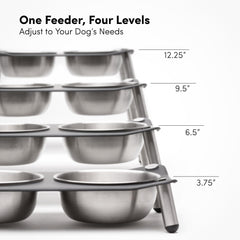 xympo height-adjustable-legs support a comfortable dining height for growing dogs