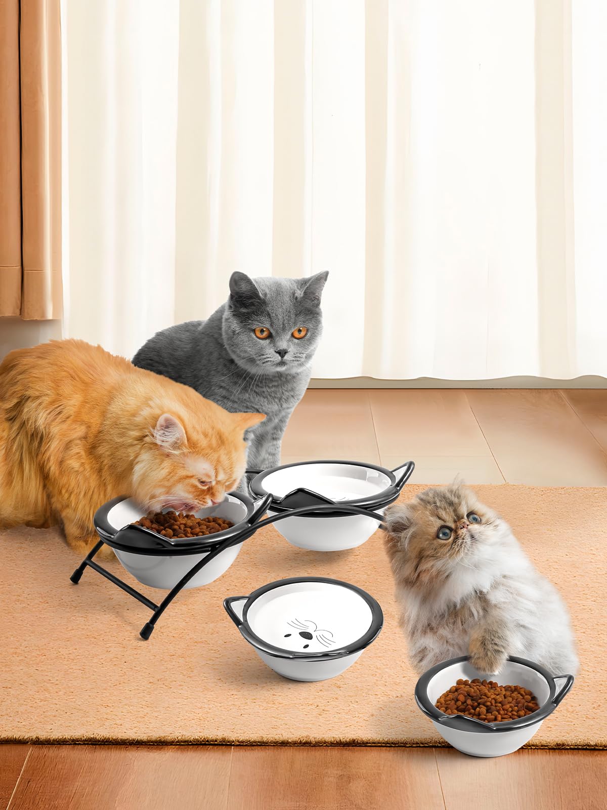 Y YHY anti-spill design keeps bowls steady, reducing floor mess