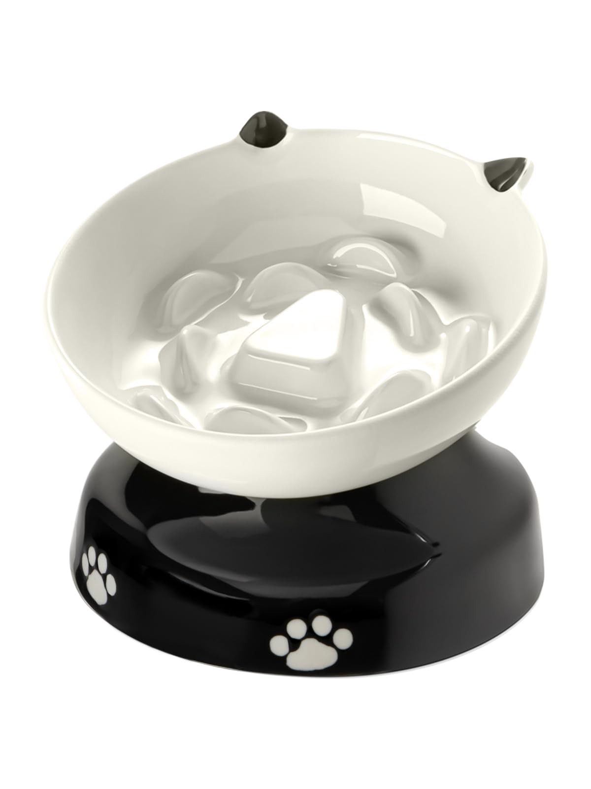 Y YHY ceramic cat slow feeder showing slow-eating design for calmer meals