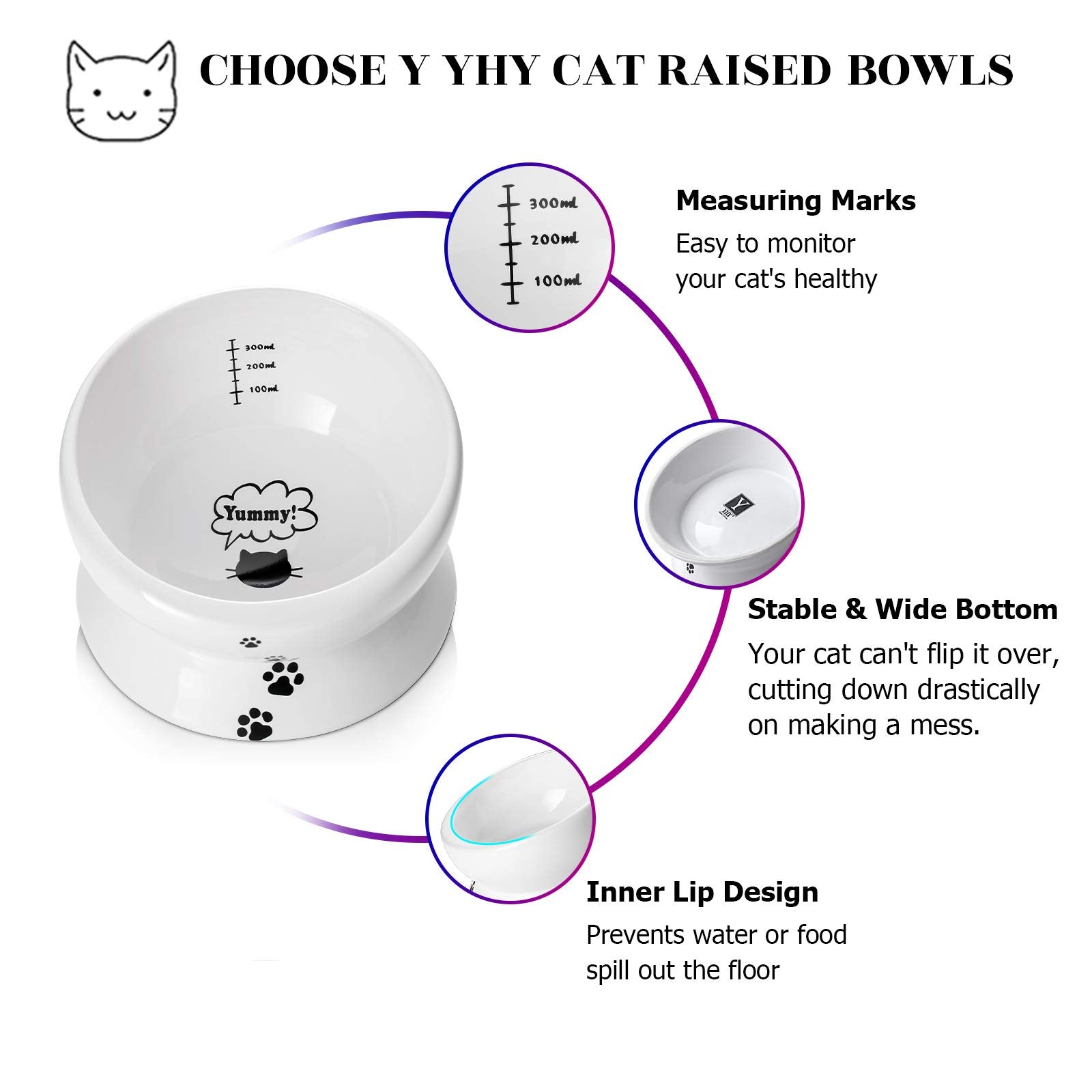 Y YHY bowl features measuring marks for simple intake monitoring