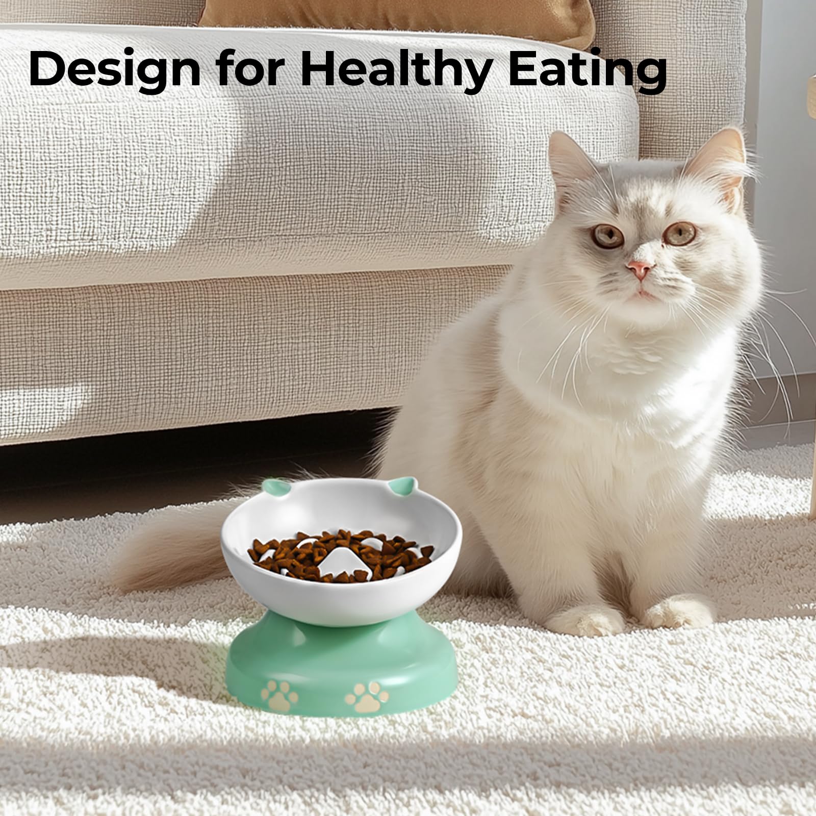 Y YHY elevated, stable ceramic bowl supports calmer mealtimes
