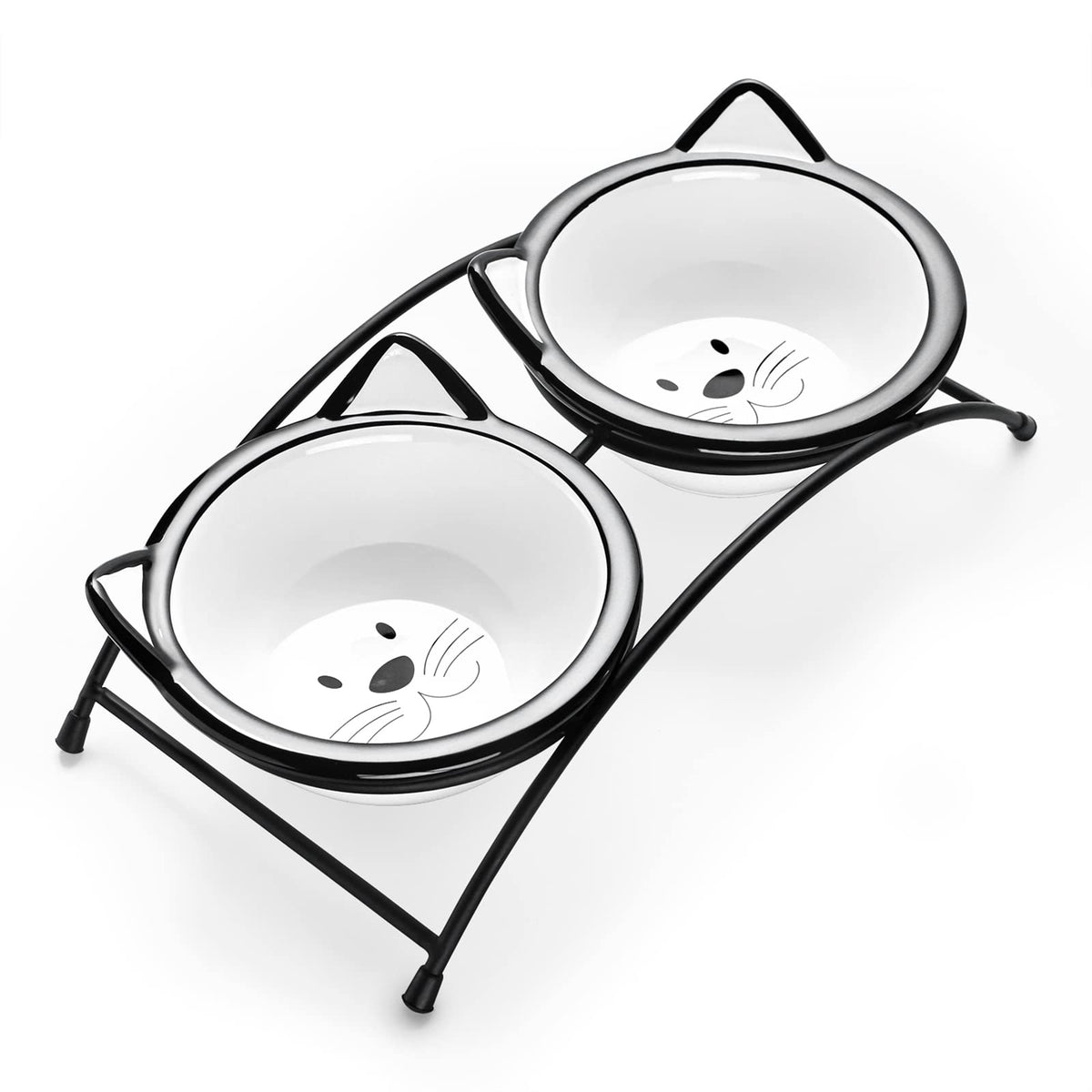 Y YHY raised cat bowls on a stand with 12 oz food bowl for comfortable meals